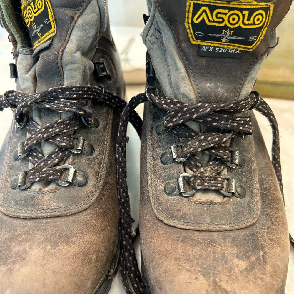 Asolo Gore-Tex Boots - Dark Brown Leather, Olive Insulated Liner, Sz 8.5 - Picture 3 of 13